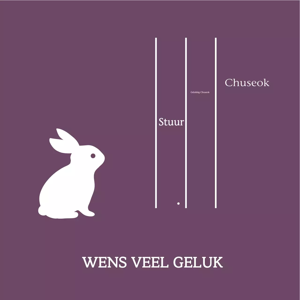 Chuseok-groeten met eenvoudige dierensilhouetten