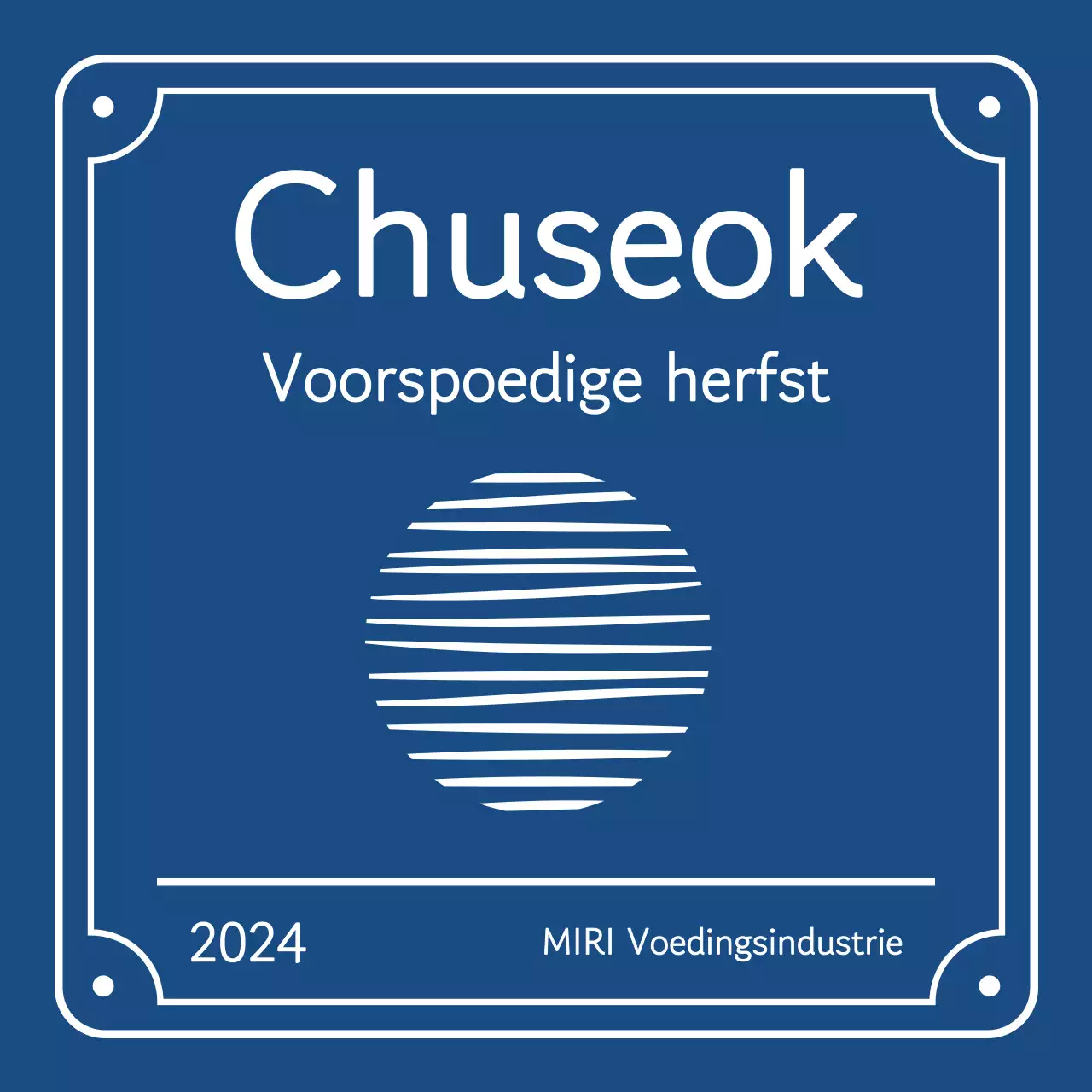 Chuseok-groeten met traditionele grenzen en een zwevende maan