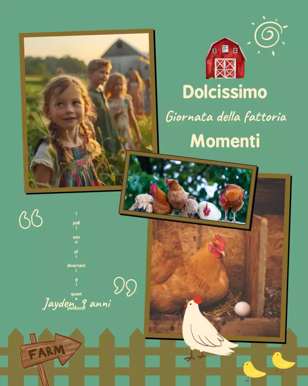 Libro di fiabe della fattoria rustica verde