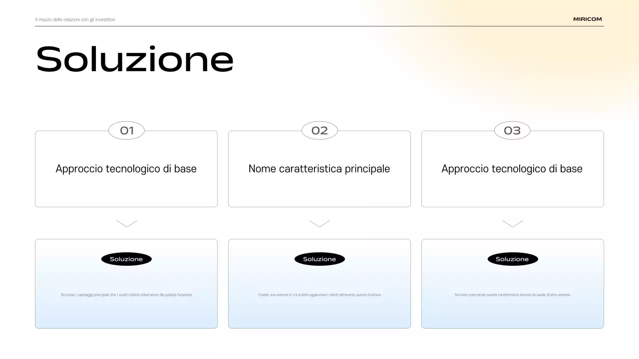 Descrizione del materiale di presentazione IR moderno blu cielo