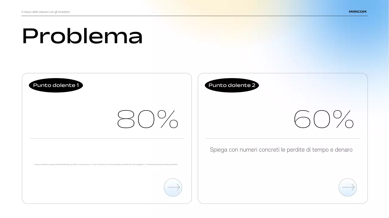 Descrizione del materiale di presentazione IR moderno blu cielo