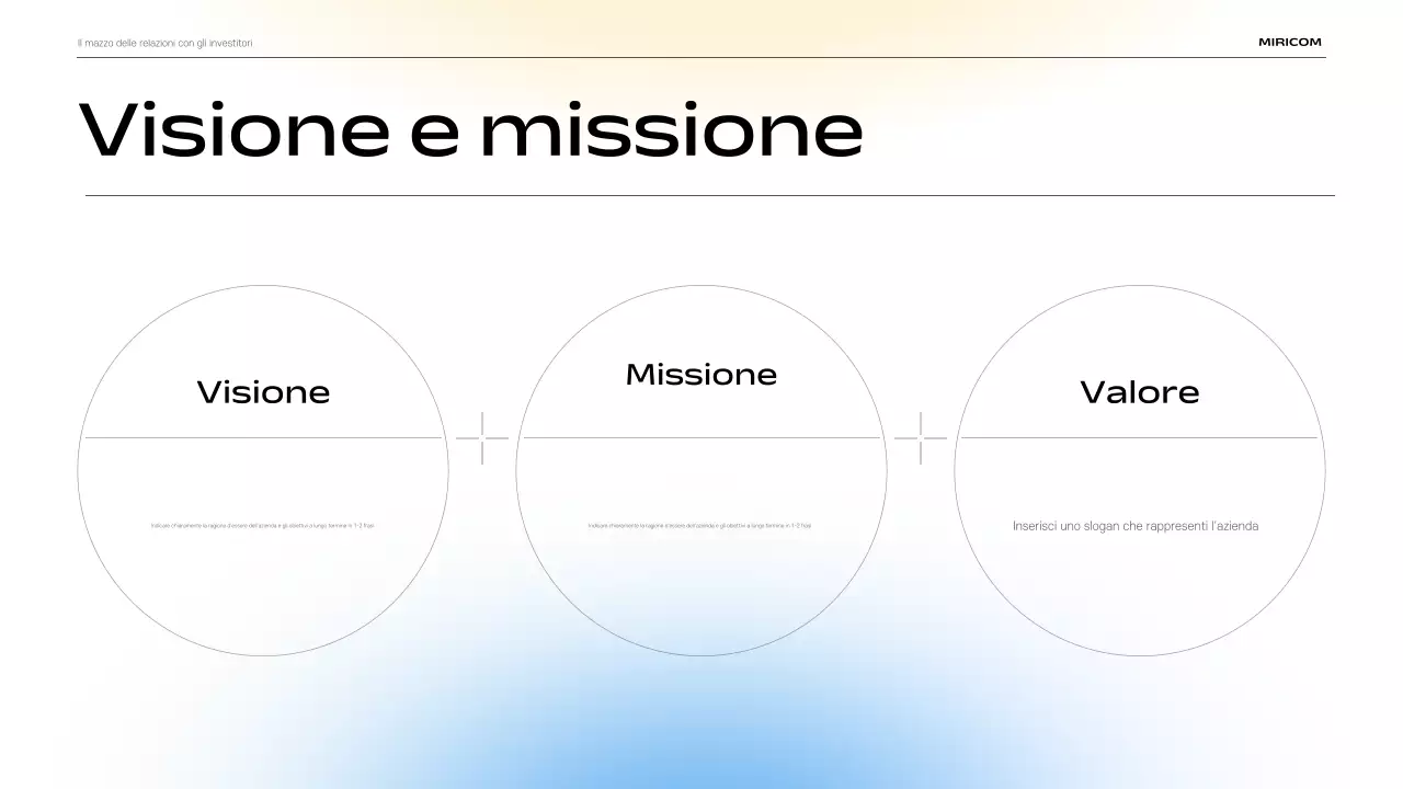 Descrizione del materiale di presentazione IR moderno blu cielo