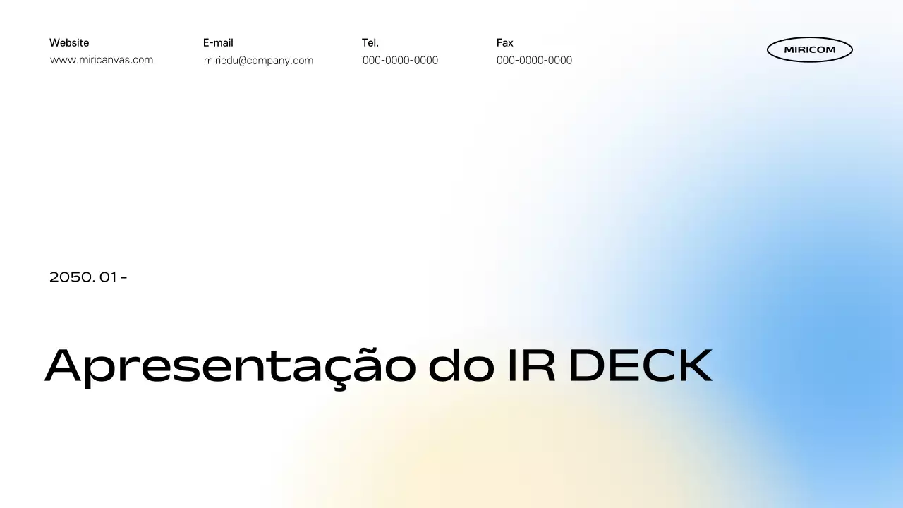Descrição do material de apresentação Sky Blue Modern IR