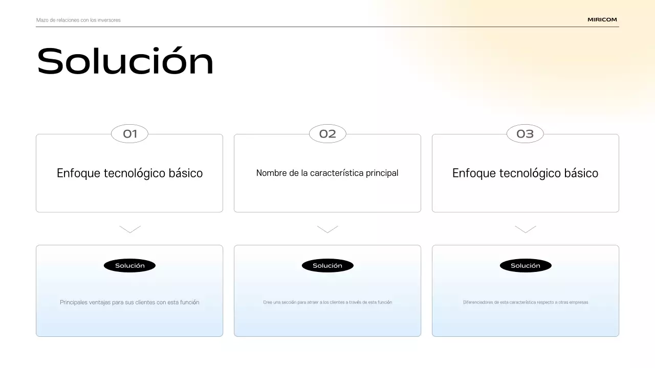 Descripción del material de presentación IR moderno en azul cielo