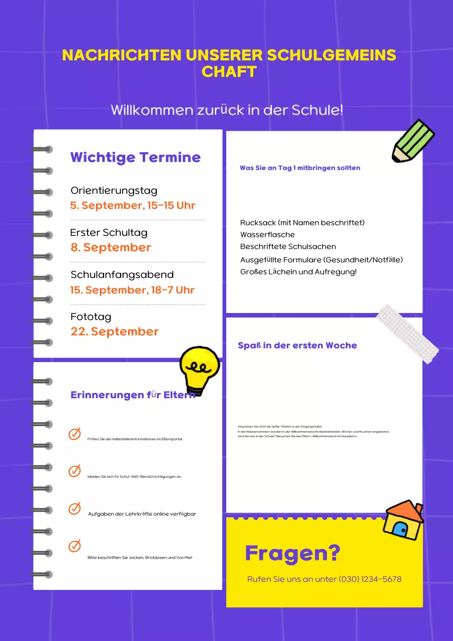Lila Modern School Newsletter Poster