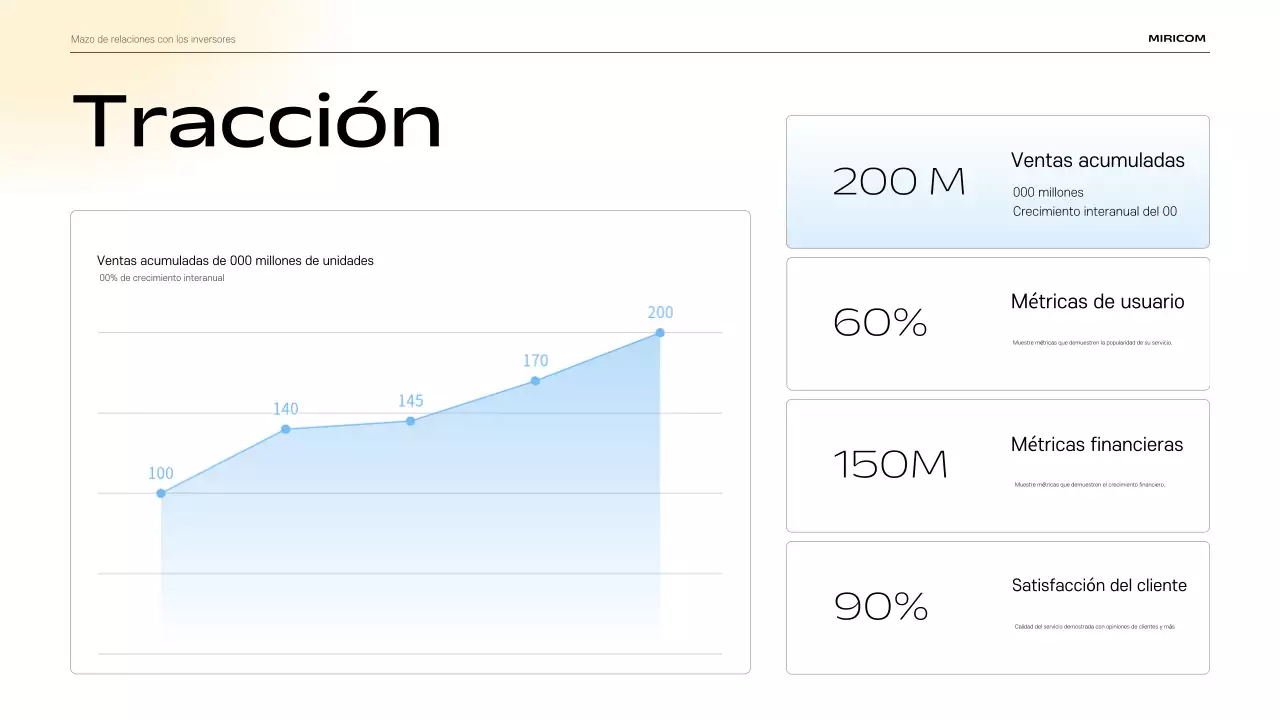 Descripción del material de presentación IR moderno en azul cielo