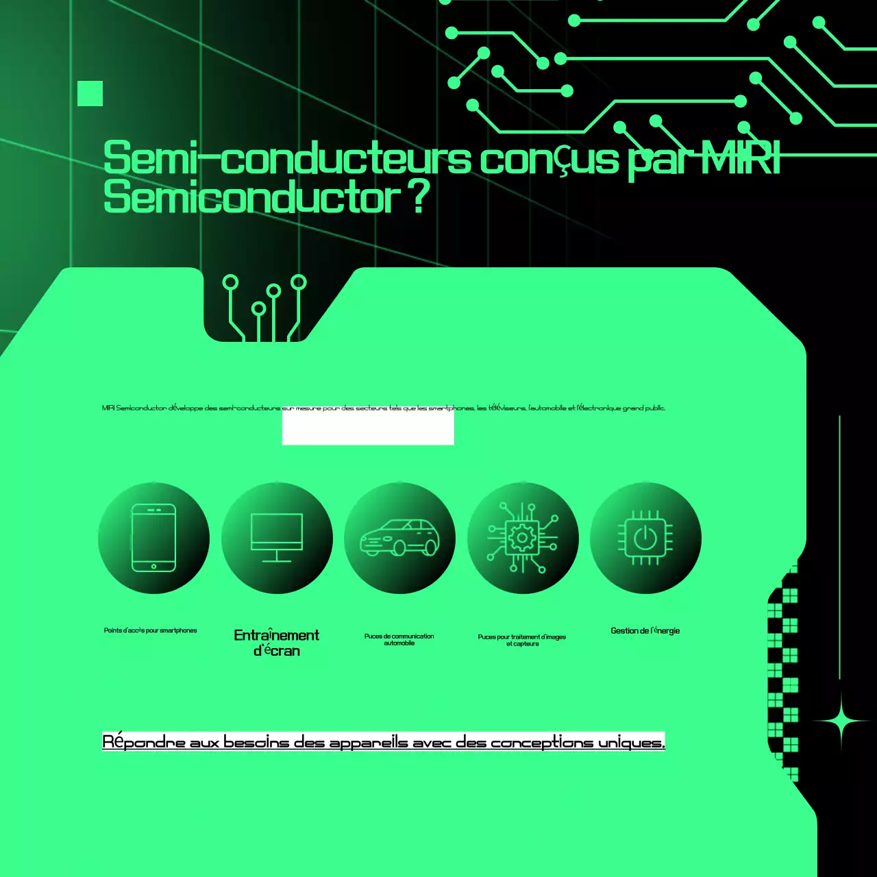 Description du semi-conducteur cybernétique vert