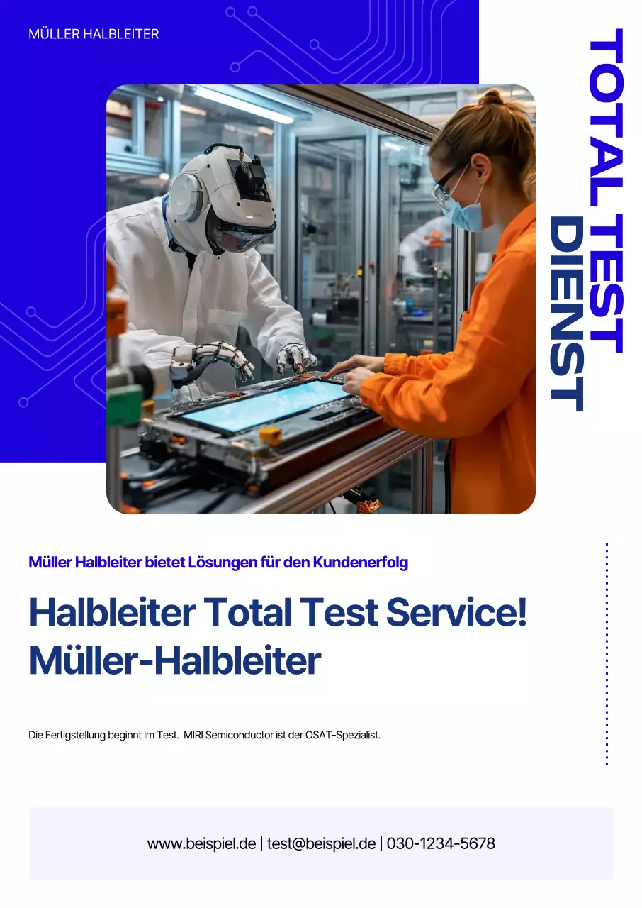 Blaue moderne Halbleiterwerbung