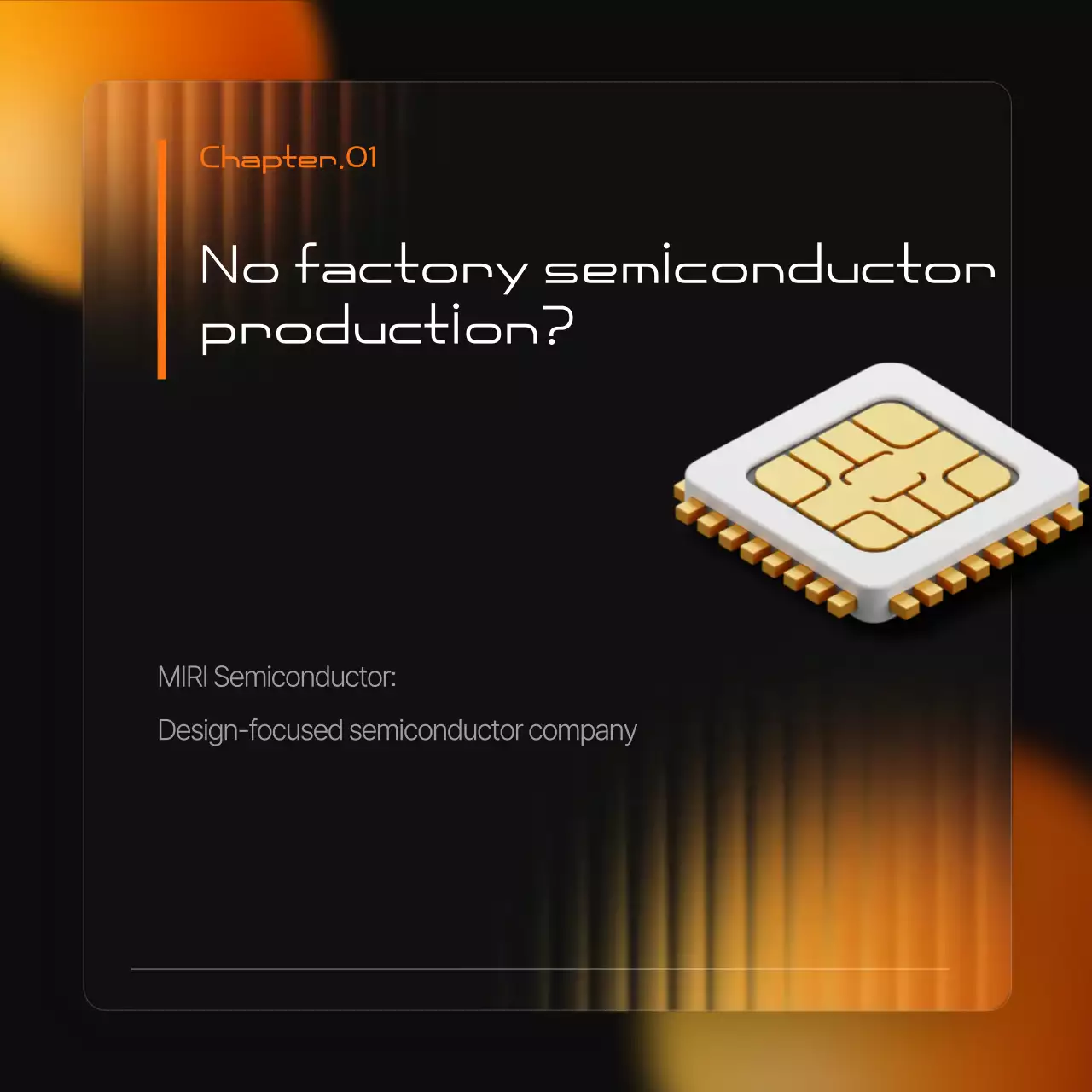 A modern black and orange semiconductor industry promotion