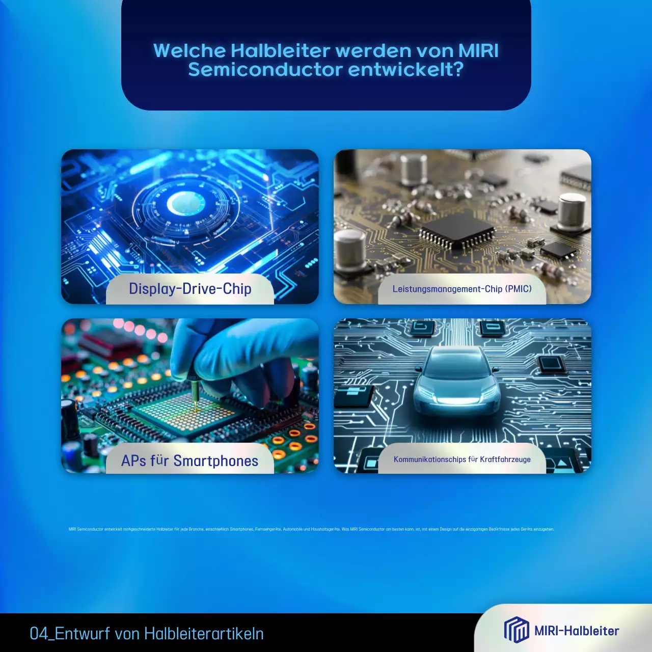 Blaue moderne Halbleiterwerbung