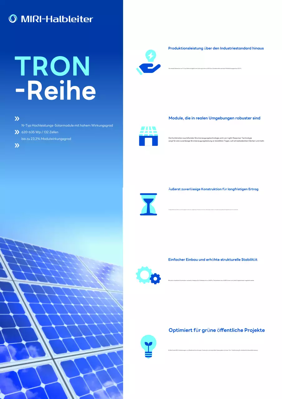 Blaue moderne Solarwerbung