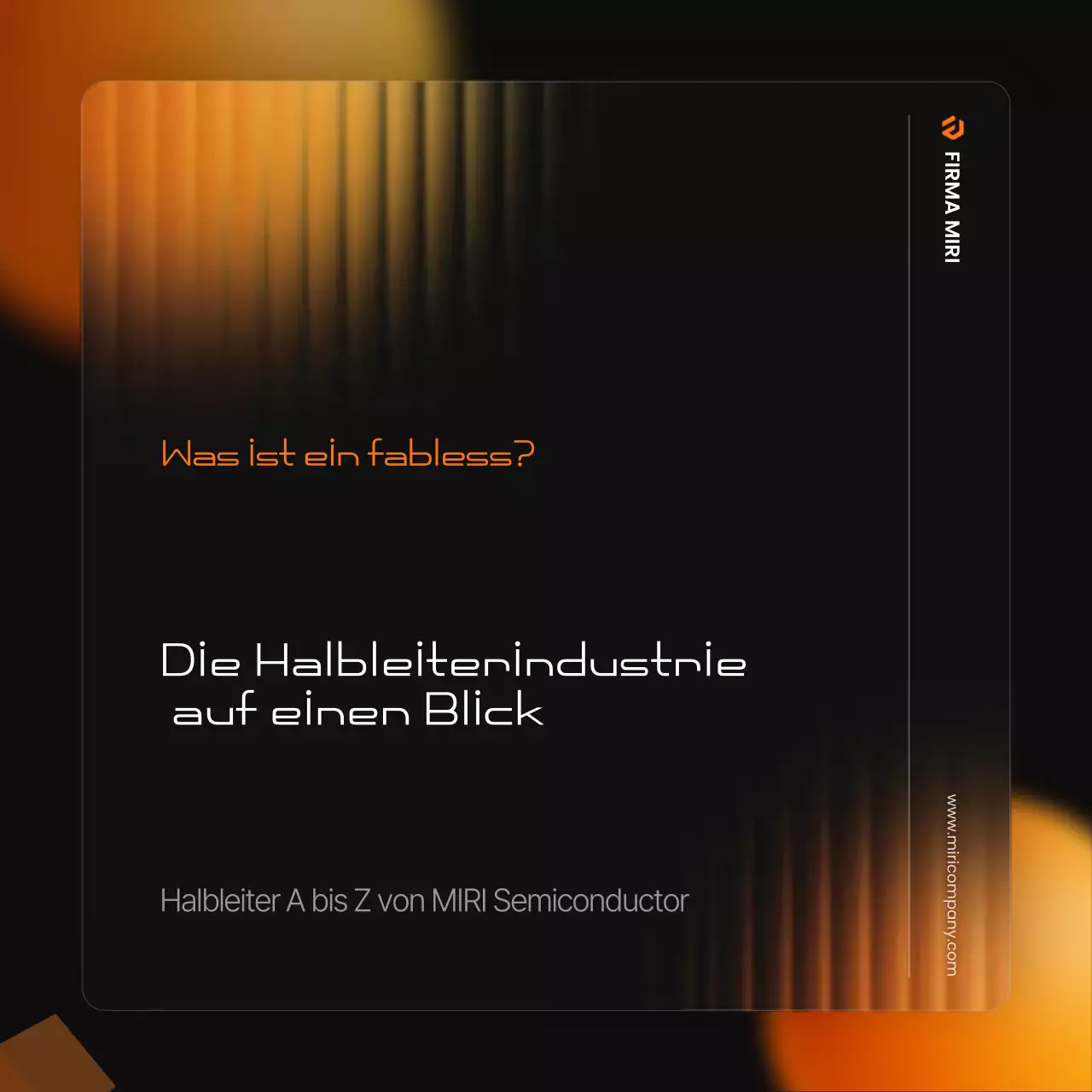Eine moderne schwarz-orangefarbene Werbung für die Halbleiterindustrie