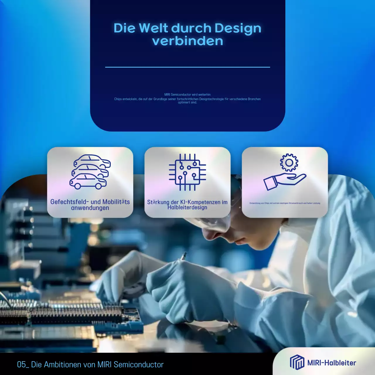 Blaue moderne Halbleiterwerbung