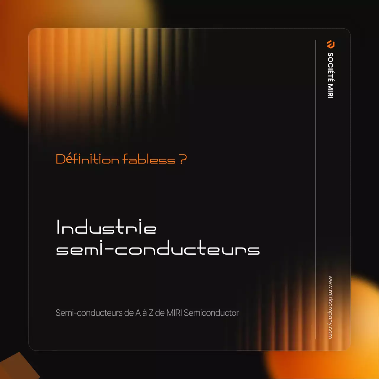 Une promotion moderne de l'industrie des semi-conducteurs en noir et orange