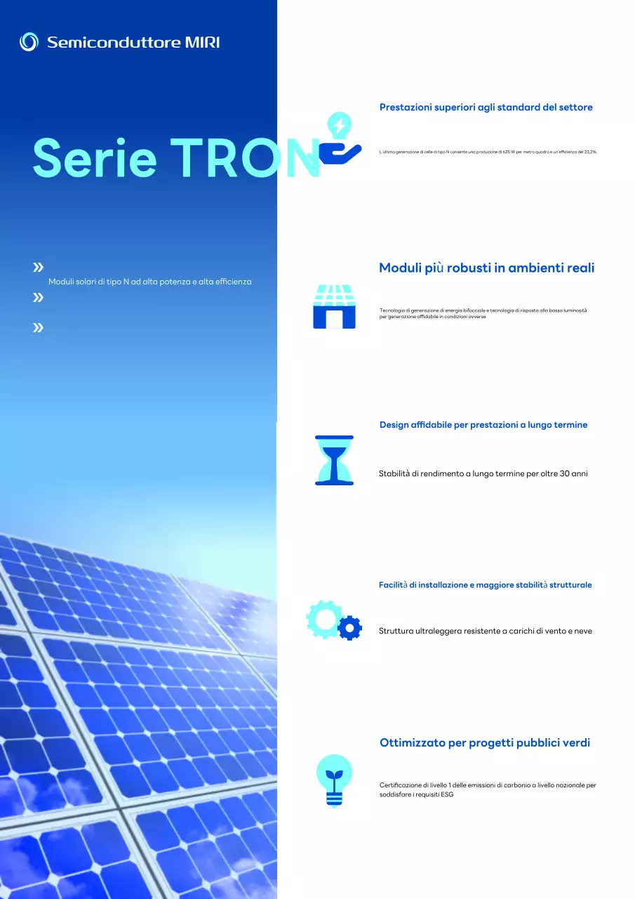 Pubblicità solare moderna blu