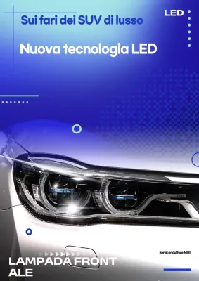 Pubblicità di auto moderna blu