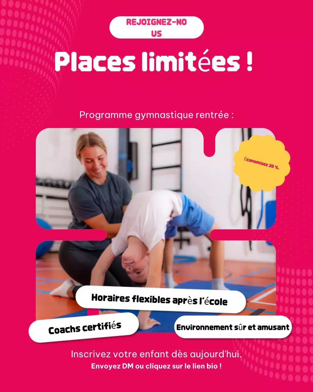 Publication Instagram promotionnelle de Pink Modern Gymnastics