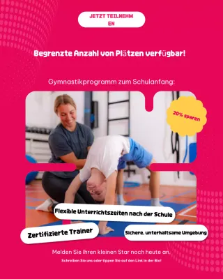 Pink Modern Gymnastics Promotion Instagram-Post