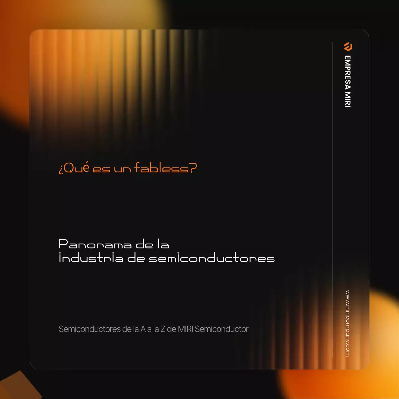 Una moderna promoción de la industria de semiconductores en negro y naranja.