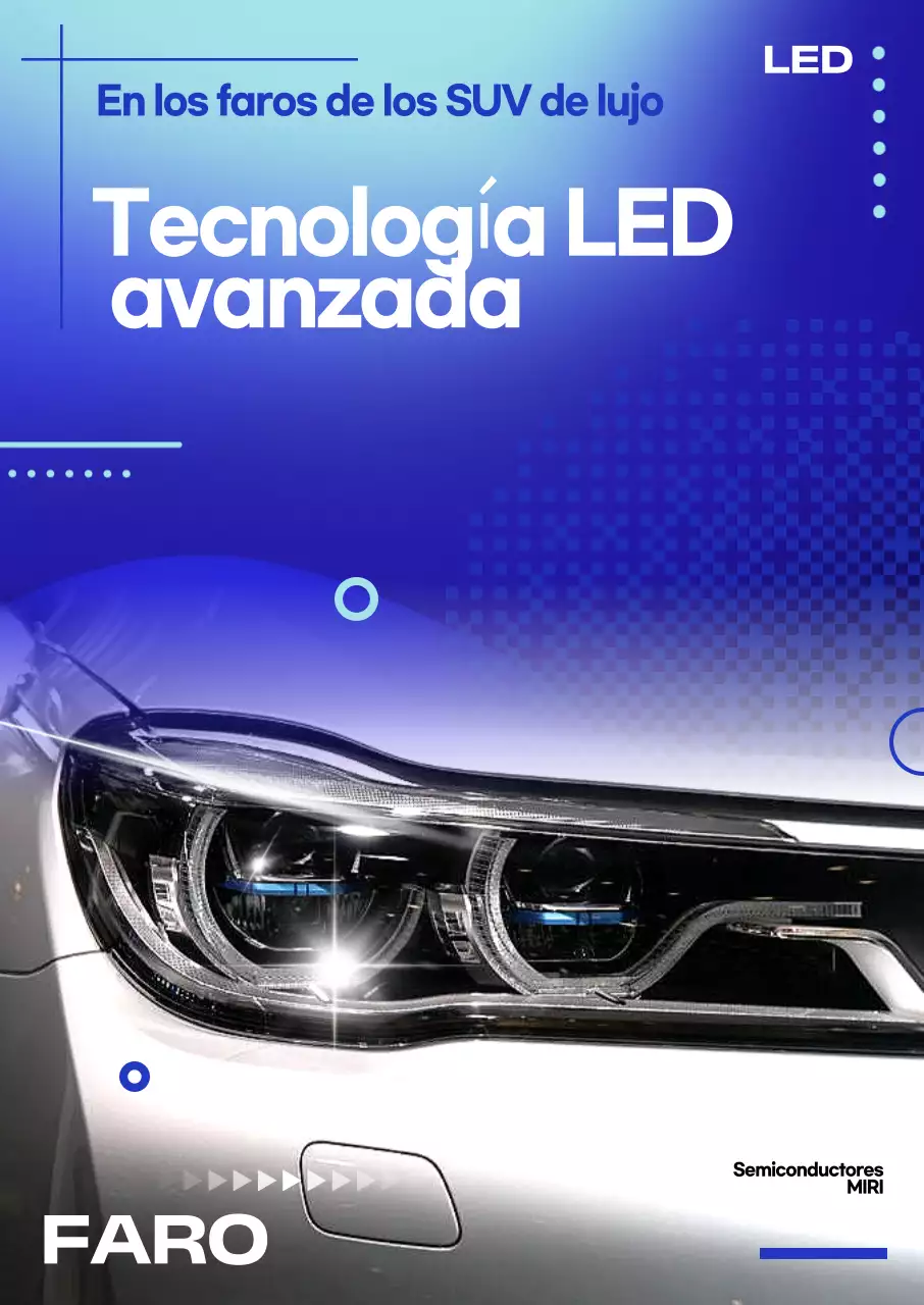 Anuncio de coche moderno azul