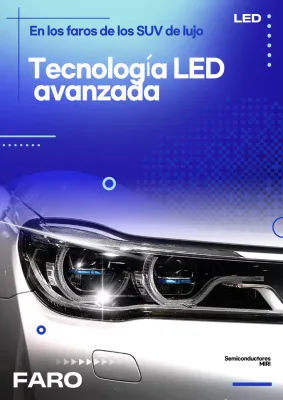 Anuncio de coche moderno azul