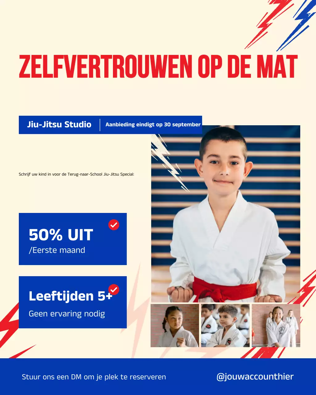 Beige Modern Martial Arts Advertentie Instagram Post