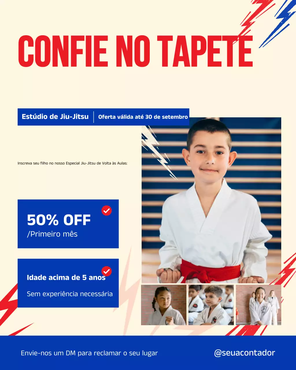 Publicação de artes marciais modernas bege no Instagram