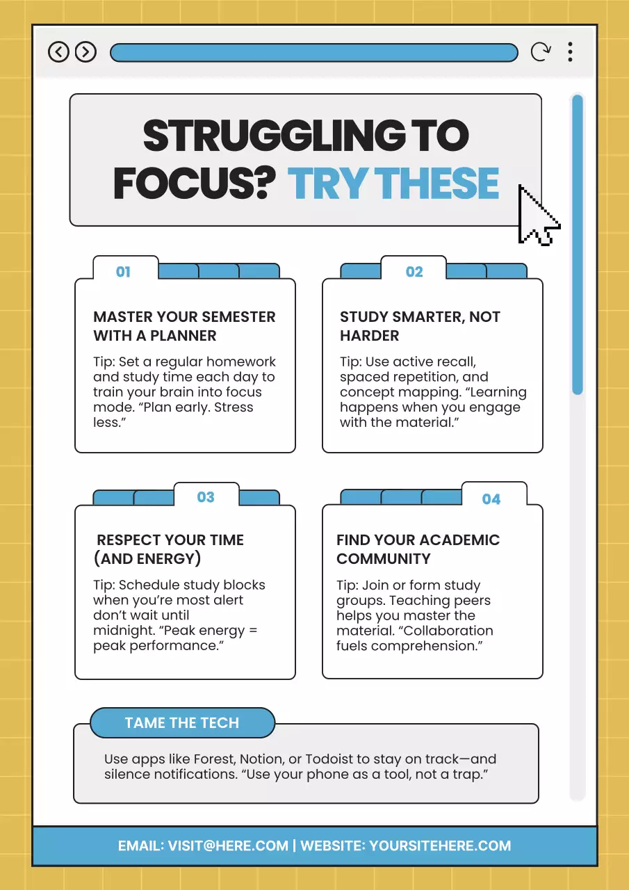 Blue Modern Study Guide Poster