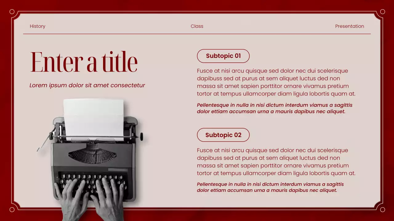 Red Classic Literature Presentation