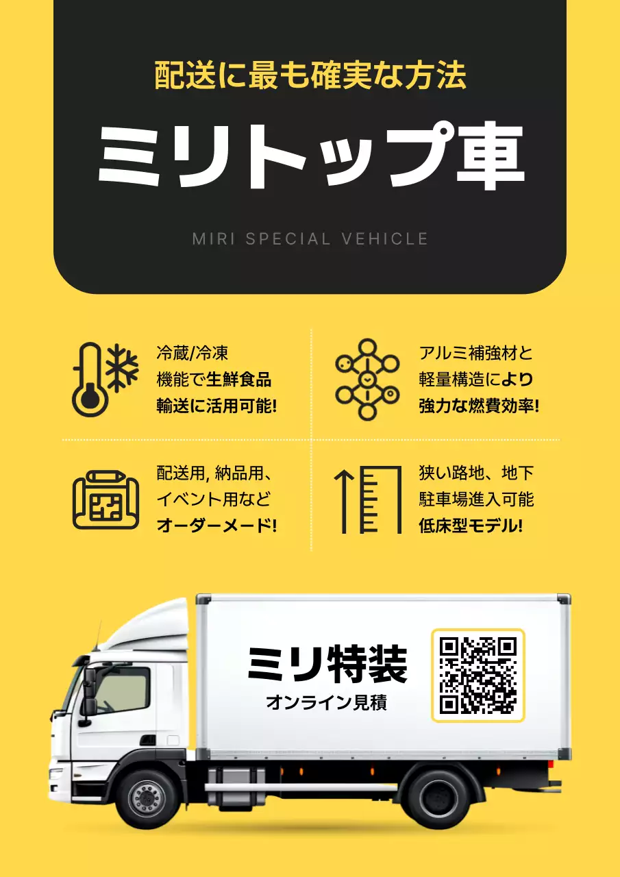 黄色 モダン 配送 ポスター