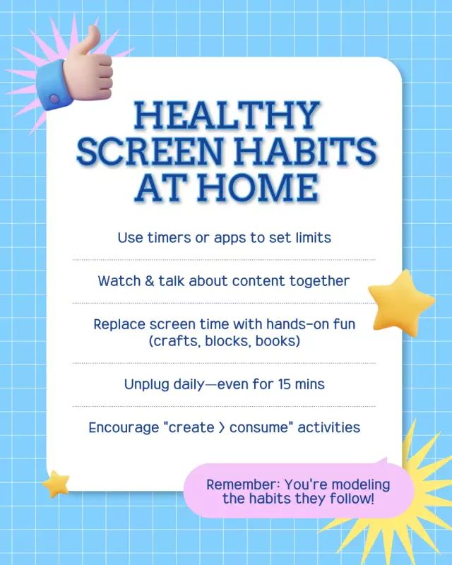 Blue Playful Screen Time Guide Instagram Post