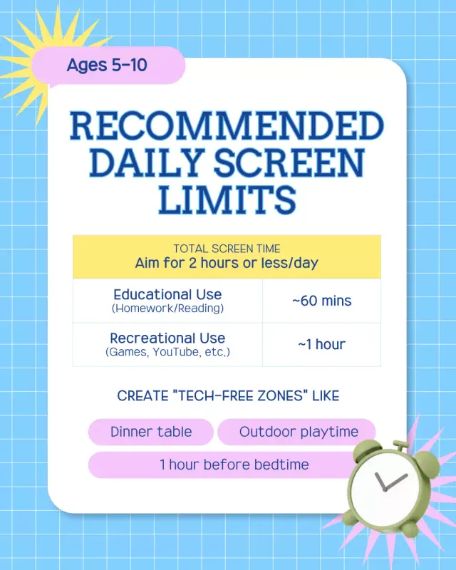 Blue Playful Screen Time Guide Instagram Post