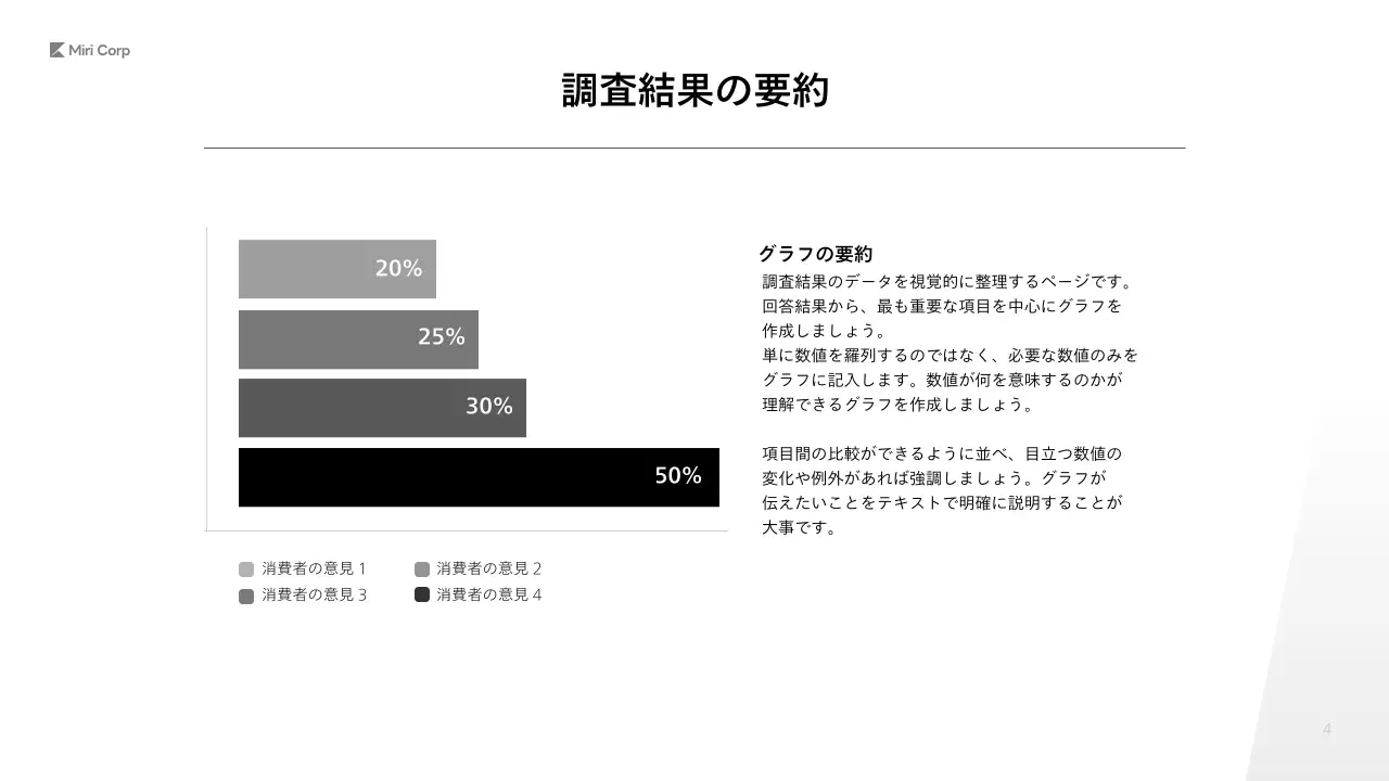 グレー シンプル ビジネス 報告書