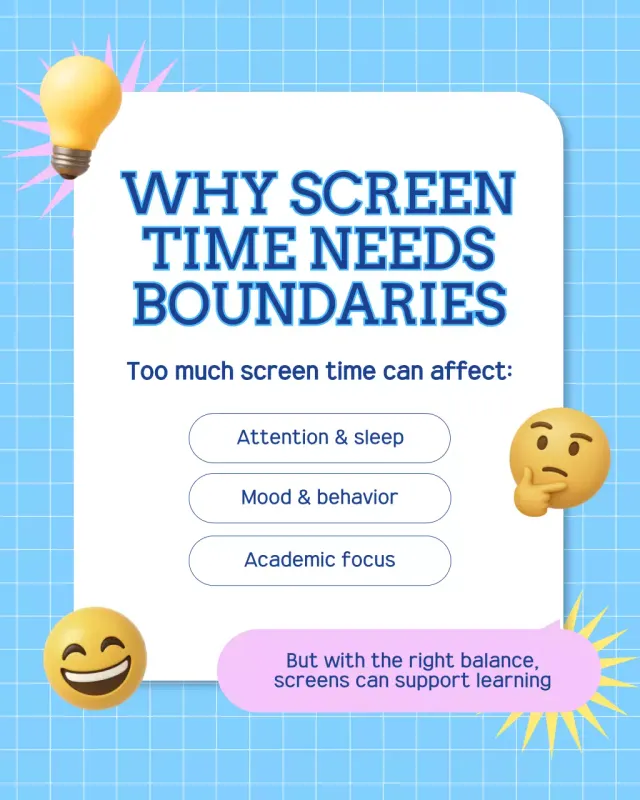 Blue Playful Screen Time Guide Instagram Post