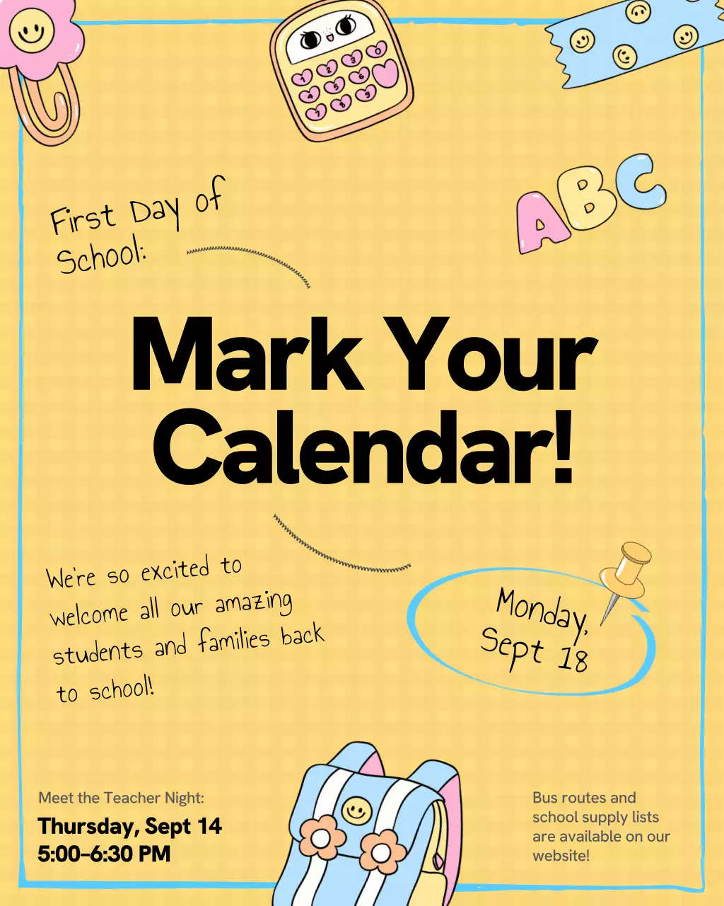 Grey Playful School Announcement Instagram Post