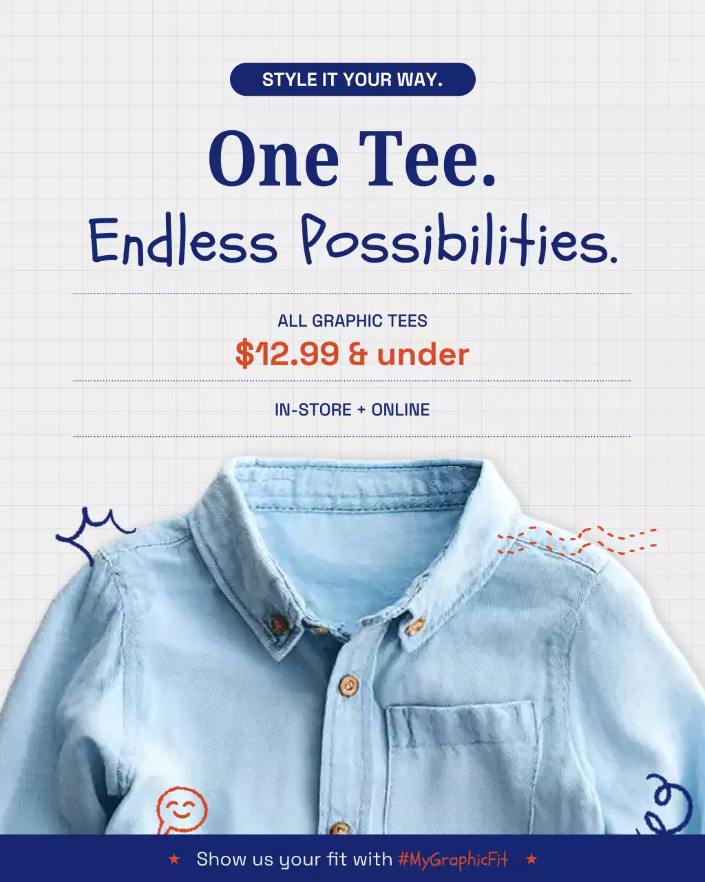 Blue Trendy Fashion Advertisement Instagram Post