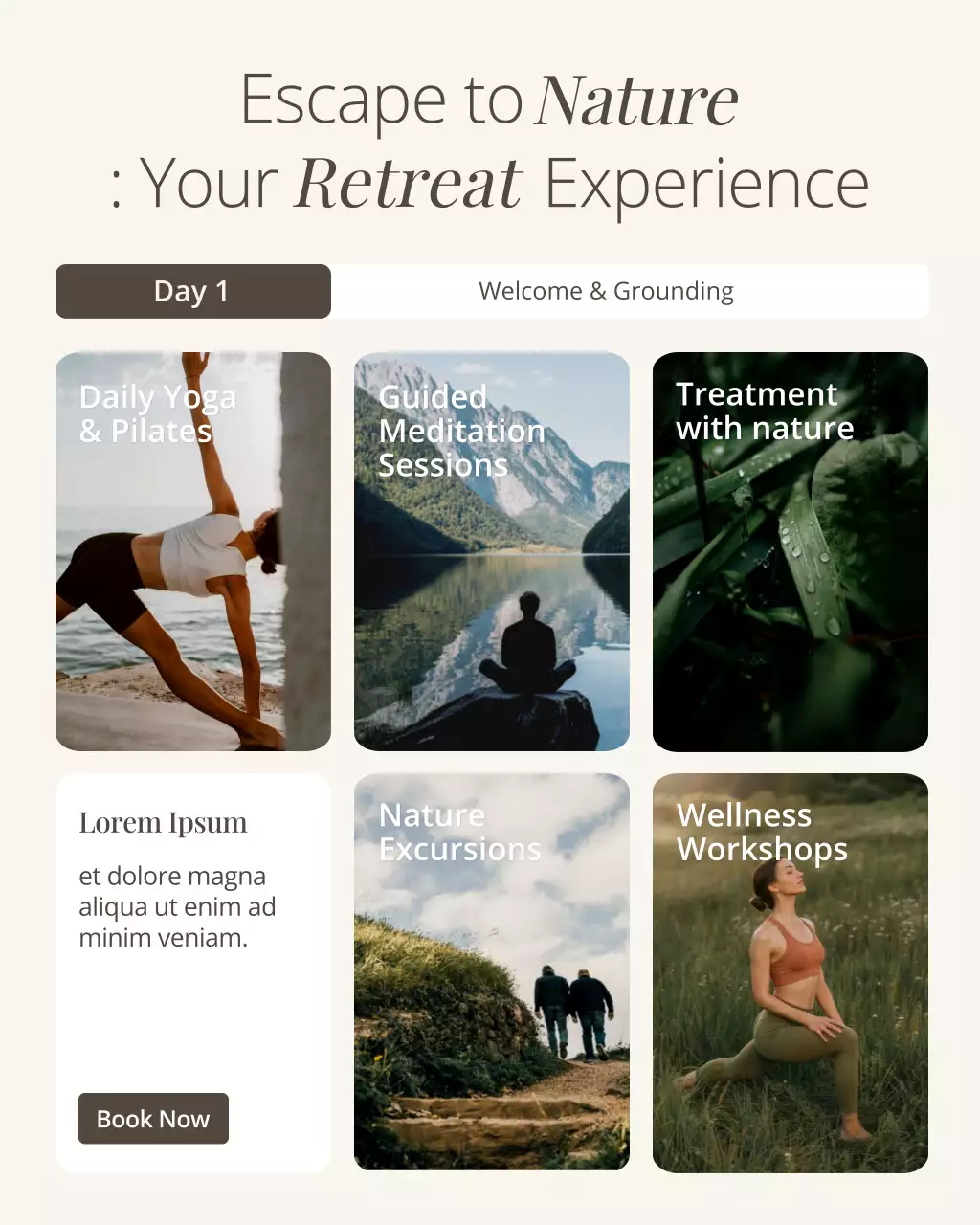 Beige Modern Wellness Invitation