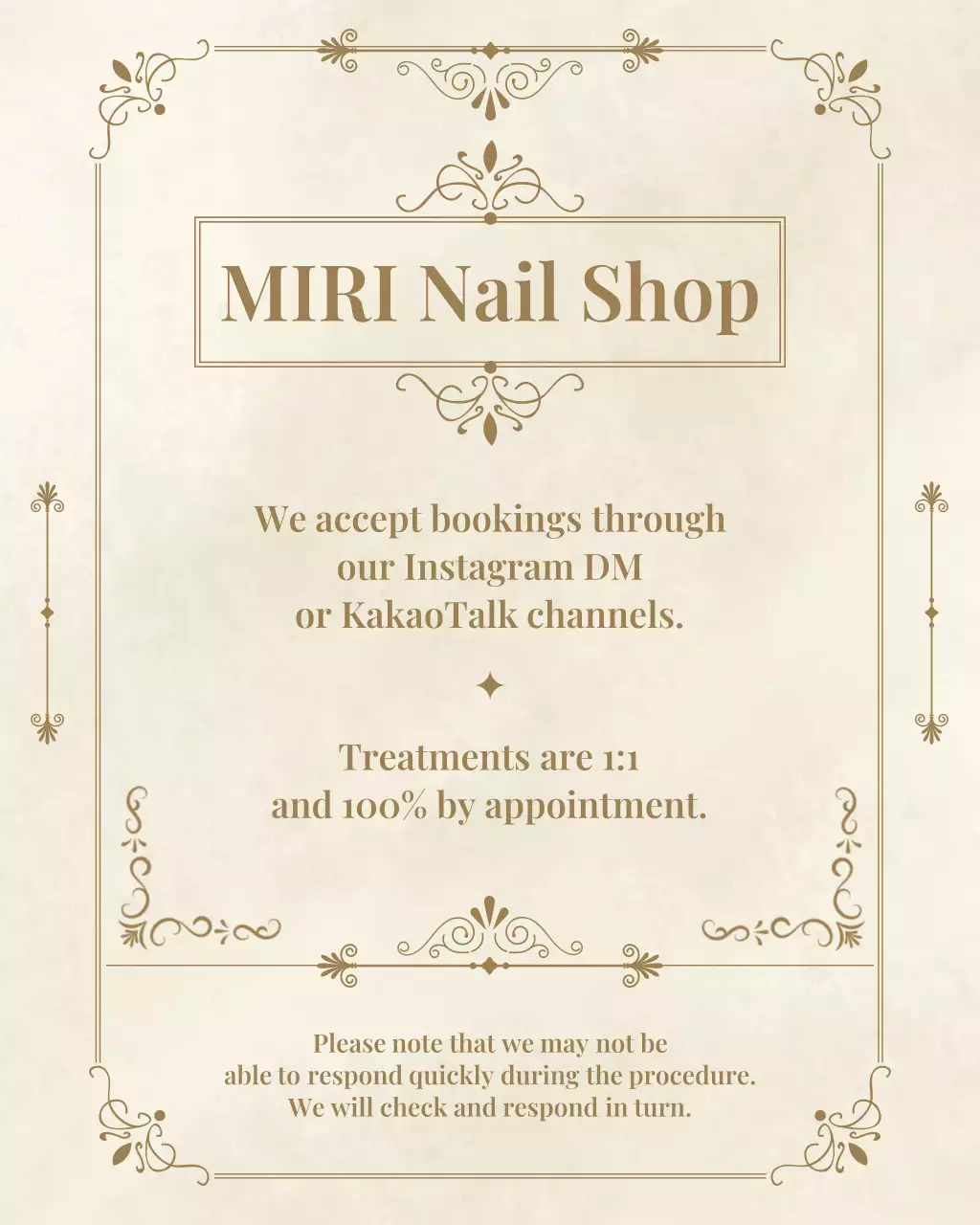 pengumuman salon elegan berwarna krem