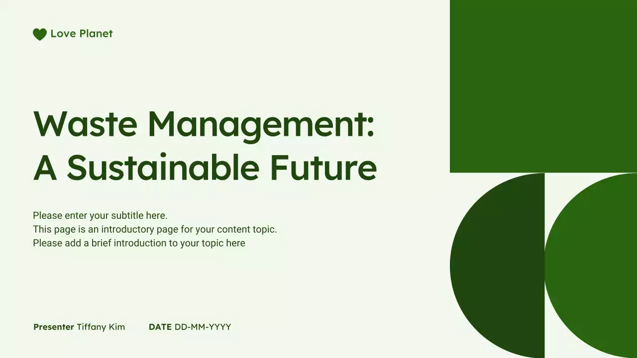 Green Modern Sustainability Presentation