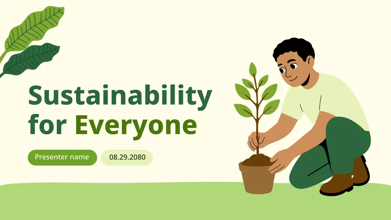 green minimalist sustainability presentation