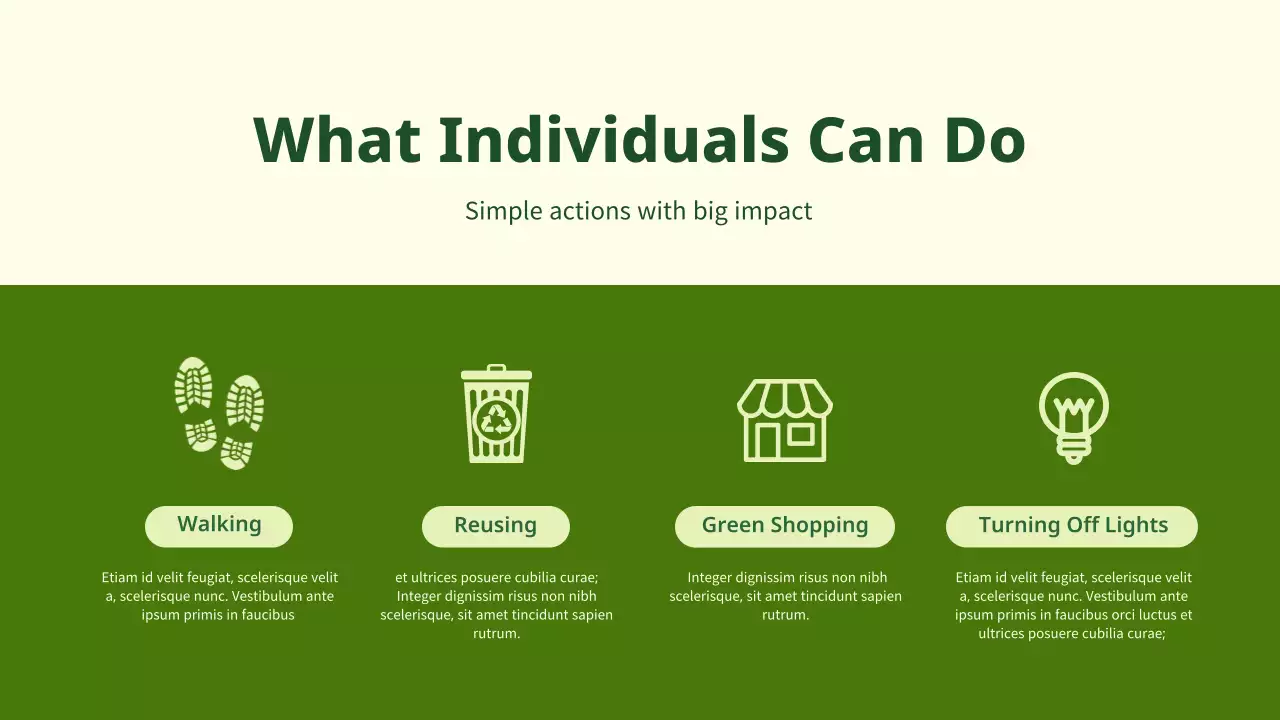 green minimalist sustainability presentation