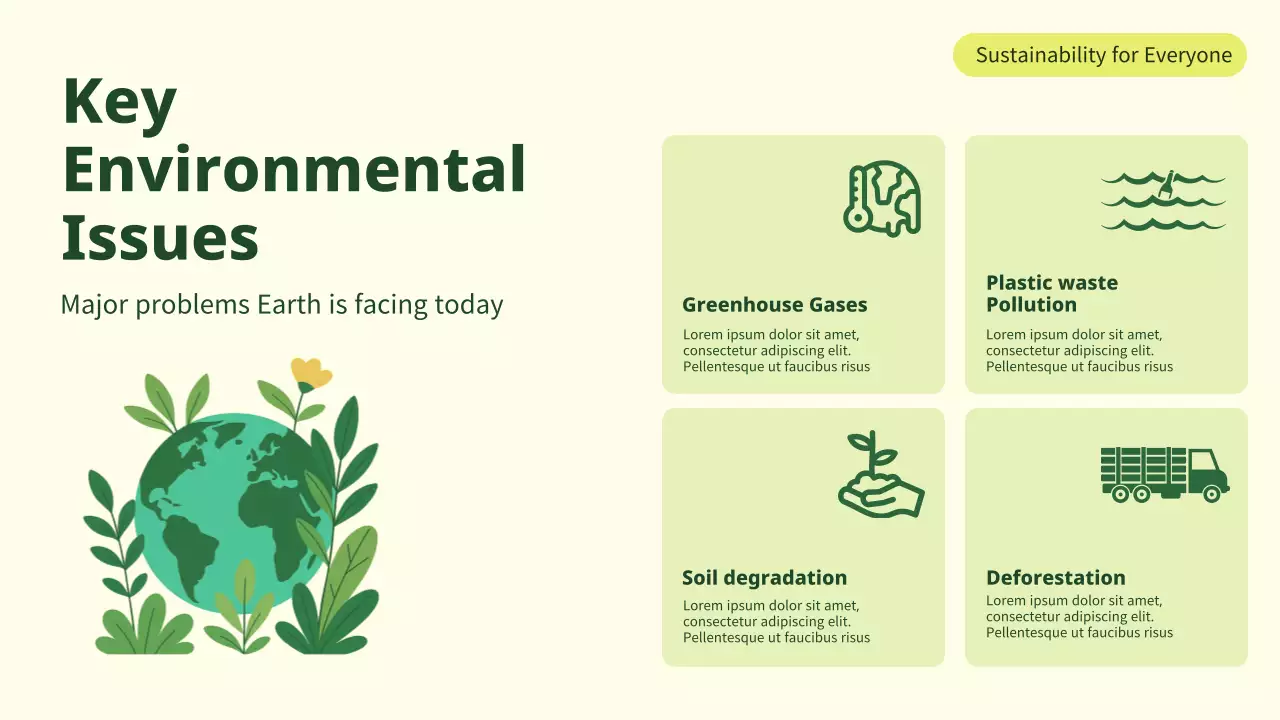 green minimalist sustainability presentation