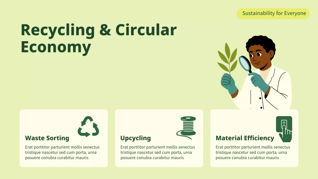 green minimalist sustainability presentation