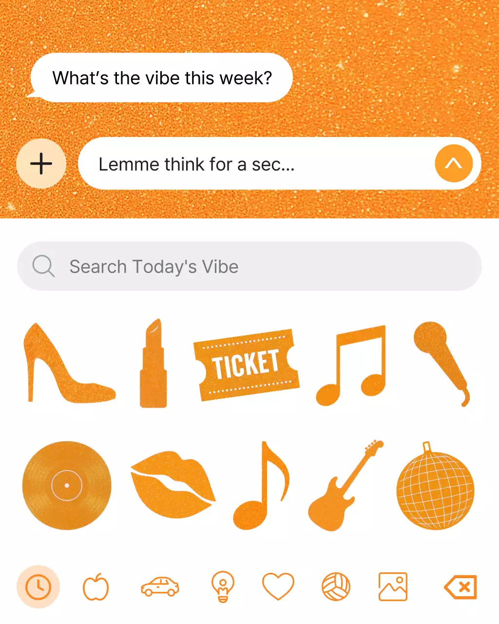 오렌지 모던 글리터 디자인 포스트