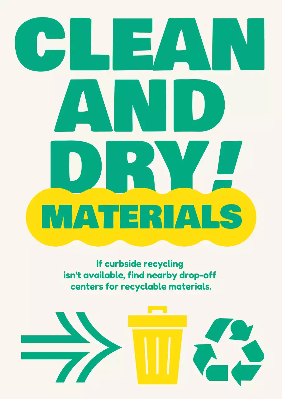 Green Modern Recycling Notice Poster