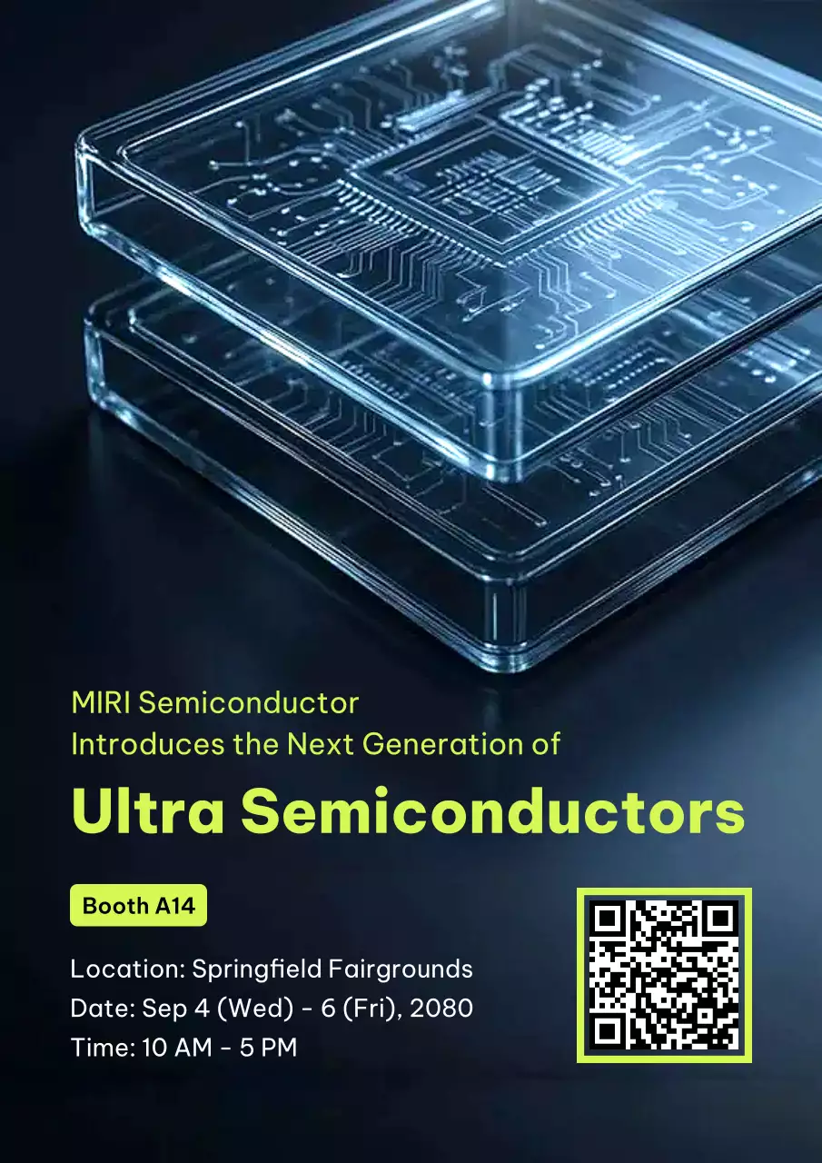 blue futuristic semiconductor exhibition