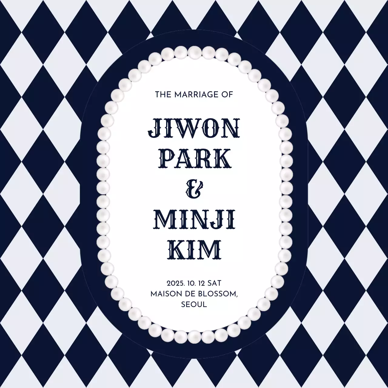 검정 클래식 결혼 초대장