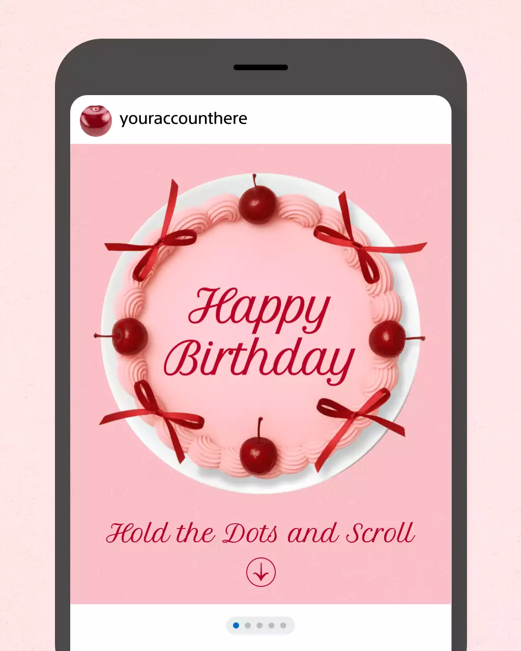 핑크 모던 생일 축하 광고 게시물