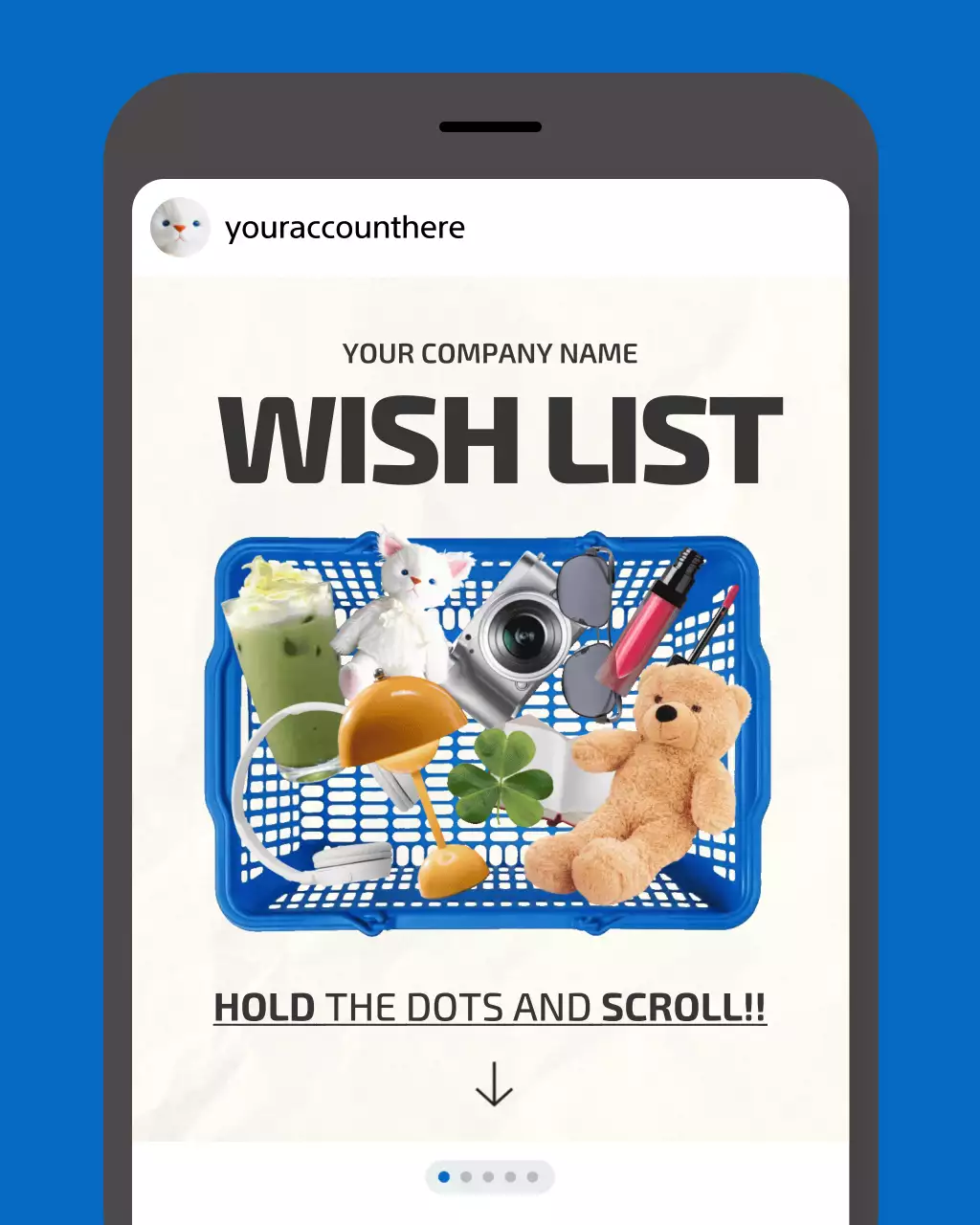 블루 모던 위시리스트 광고 게시물