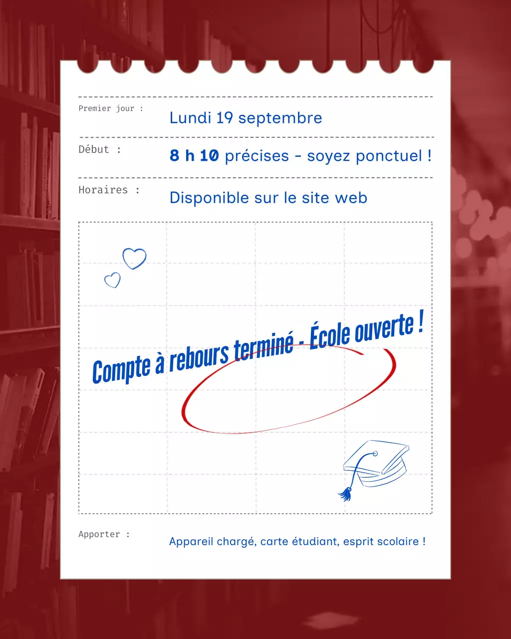 Publication Instagram de l'annonce de l'école classique Brown Grey Blue